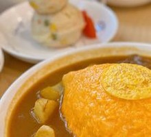 Curry Soft-Boiled Egg Fried Rice with Slow-Cooked Beef
