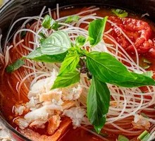 Vietnamese Tomato Crab Seafood Noodle Soup