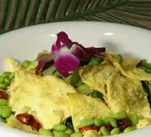 Fried Eggs with Edamame