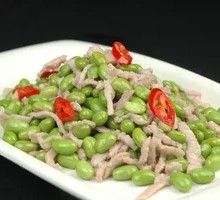 Stir-Fried Pork Shreds with Green Soybeans