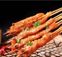 Deep-fried Sea Shrimp Skewers
