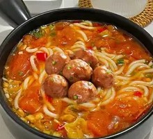 Tomato and Pork Meatball Rice Noodles