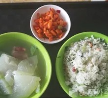 Winter Melon and Pork Rib Soup with Vegetable Rice