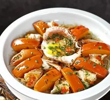 Steamed Red Crab with Pumpkin