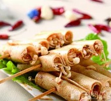 Tofu Skin Rolls with Enoki Mushrooms