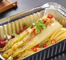 Steamed Baby Bok Choy with Rice Noodles in Foil