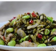 Pickled Mustard Greens with Soybeans and Pork Strips