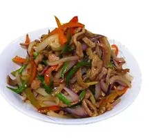 洋葱炒肉拌面