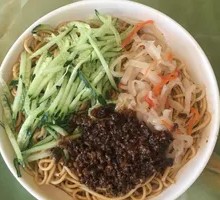 Zhajiang Noodles with Plum Vegetables and Bamboo Shoots