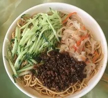 Zhajiang Noodles with Fish-Flavored Pork Strips