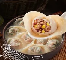 Sesame Sauce Tossed Corn and Pork Dumplings
