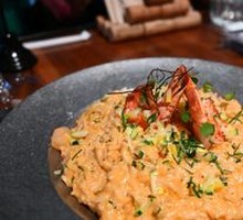 Black Tiger Shrimp Lobster Sauce Risotto
