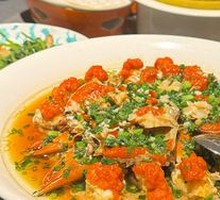 Steamed Soft-Shell Crab with Stewed Bone Meat Pudding