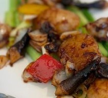 Lily and Chicken Mushroom Pan-Fried Australian Scallop