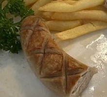 German Curry Sausage with Fries and Mayo