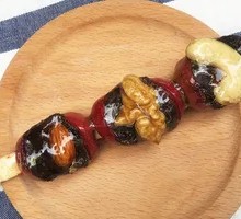 Red Bean Filled Candy Apple Skewers