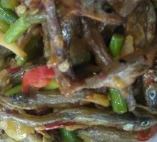 Garlic Shoots with Dried Fish