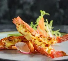 Cheesy Baked Black Tiger Shrimp