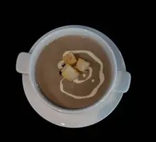 Creamy Mushroom Soup with Garlic Bread