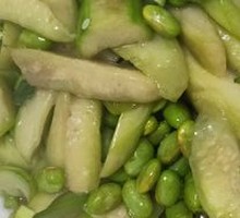 Loofah with Edamame Stir-fry