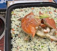 Steamed Crab with Vegetable Rice