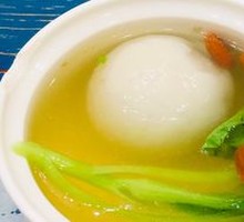 Chicken Soup with Wild Vegetable Dumplings