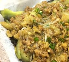 Steamed Eggplant with Minced Pork and Vermicelli in Foil