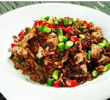 Grandmother's Vegetable Stir-Fry with Pork in Wooden Bucket Rice