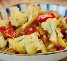 Five-spice Cauliflower with Pork Slices