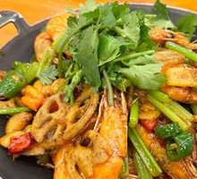 Dry Pot Squid and Shrimp