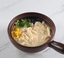 Chicken and Pork Dumplings in Broth