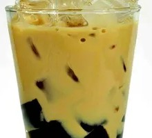 Bamboo grass jelly milk tea