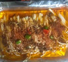 Aluminum-Wrapped Enoki Mushrooms