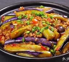 Minced Pork with Eggplant and Rice