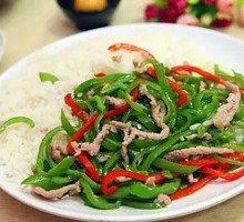 Green Pepper Shredded Pork Rice