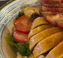 Three-Flavor Rice Plate with Char Siu, Oil Chicken, and Braised Pork