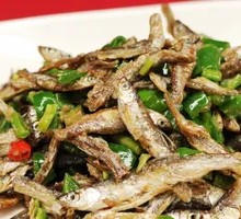 Green Pepper Fried Dried Fish