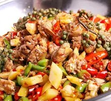 Fried Young Rooster with Millet