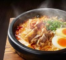 Spicy Kimchi Beef Stone Pot Noodles