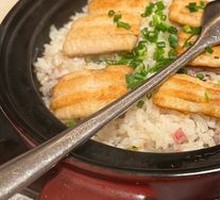 Braised Cod with Sea Urchin and Radish Rice