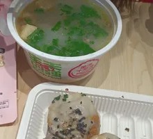 Spicy Beef and Shrimp Pan with Pan-Fried Dumplings