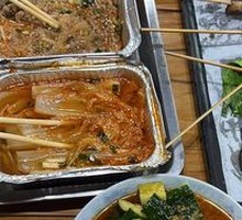 Charcoal-grilled Garlic Shoot Skewers