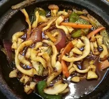 Spicy Seafood Squid Hot Pot Rice