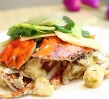 Scallion and Ginger Steamed Swimming Crab