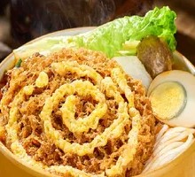 Fried Egg Meat Sauce Rice Noodles