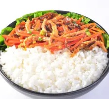 Onion Shredded Pork Rice
