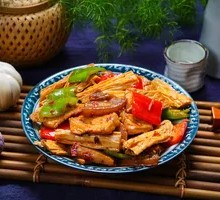 Fried Tofu Skin with Shredded Pork Rice