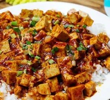 Spicy Tofu Rice with Sausage