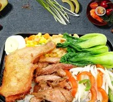 Five-Spice Gun Chicken Leg + Honey Glazed Pork Belly