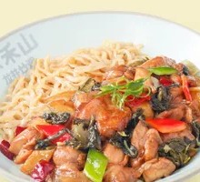 Sour Cabbage Stir-Fried Chicken Handmade Noodles